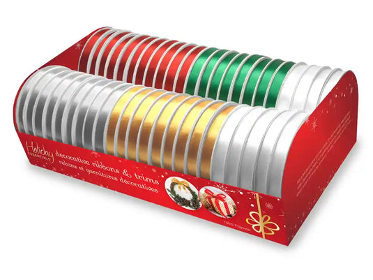 Seasonal Décor: Poly-Satin Ribbons 3/8" x 5yd Rolls