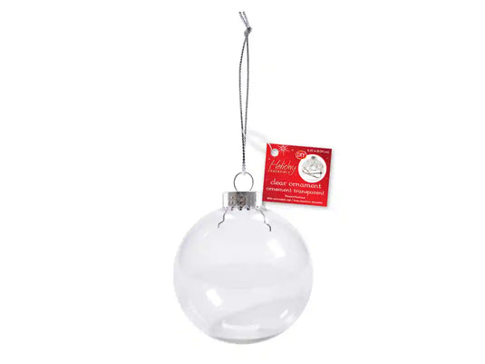 Seasonal Décor: 8.25cm DIY Round Plastic Ornament w/Met Cap+Cord