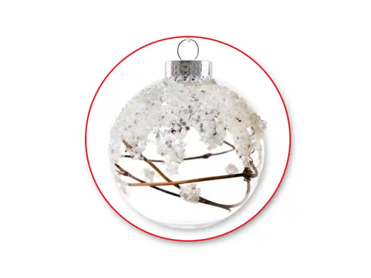 Seasonal Décor: 8.25cm DIY Round Plastic Ornament w/Met Cap+Cord
