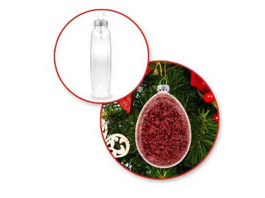 Seasonal Décor: 8x12cm DIY Flat Oval Clear Glass Ornament w/Met Cap
