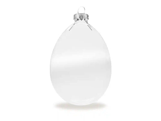 Seasonal Décor: 8x12cm DIY Flat Oval Clear Glass Ornament w/Met Cap