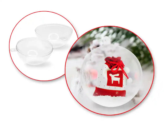 Seasonal Décor: 8cm DIY Clear Ornament Ball 'Snap-Tite' Plastic