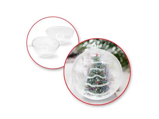 Seasonal Décor: 10cm DIY Clear Ornament Ball 'Snap-Tite' Plastic