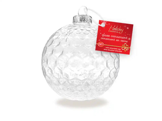 Seasonal Décor: 8cm DIY Ornate Ornament Glass w/Metal Hanger C) Disco Ball