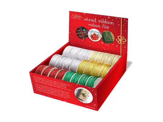 Seasonal Décor: 2mm Wired Ribbon 3yrd Rolls