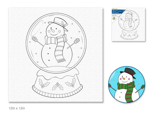 Holiday Canvas: 12"x12" Stretch Artist Printed Back-Stapled B) Snowman