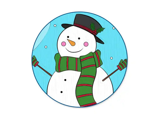 Holiday Canvas: 12"x12" Stretch Artist Printed Back-Stapled B) Snowman
