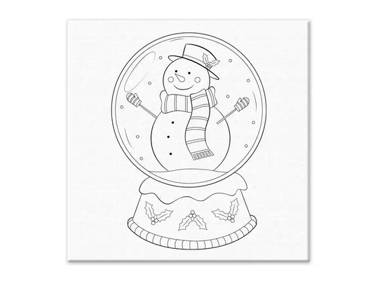 Holiday Canvas: 12"x12" Stretch Artist Printed Back-Stapled B) Snowman