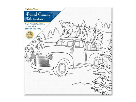 Holiday Canvas: 12"x12" Stretch Artist Printed Back-Stapled C) Bringin' Home the Tree