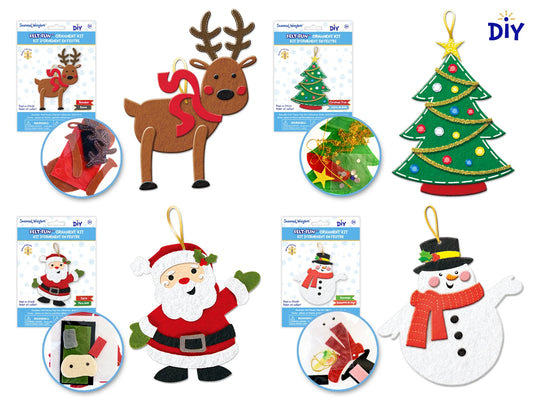 Seasonal Wonders: Felt-Fun DIY Ornament Kit A) Seasonal Icons