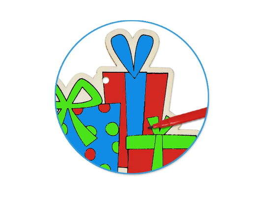 Seasonal Wonders: DIY Color-It Wood Ornaments B) Holiday Icons