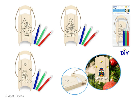 Seasonal Wonders: DIY Wood Sleigh w/3 Markers+Jute Cord