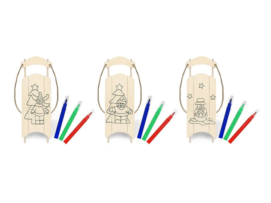 Seasonal Wonders: DIY Wood Sleigh w/3 Markers+Jute Cord