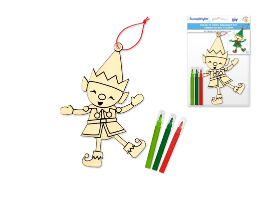 Seasonal Wonders: DIY Color-It Wood Ornaments w/3Mrkrs A) Holiday Icons