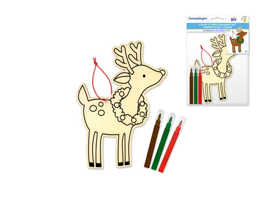 Seasonal Wonders: DIY Color-It Wood Ornaments w/3Mrkrs A) Holiday Icons