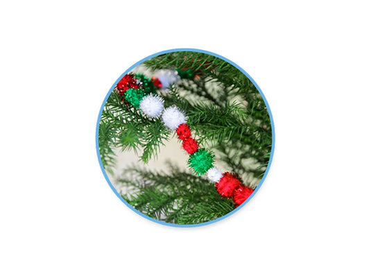 Seasonal Wonders: Tinsel-Poms 75ct Traditional Holiday