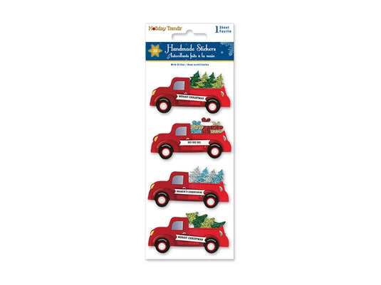 Holiday Stickers: 3"x6.4" 3D Glitter Icons Asst 12eax4styles A) Seasonal Icons