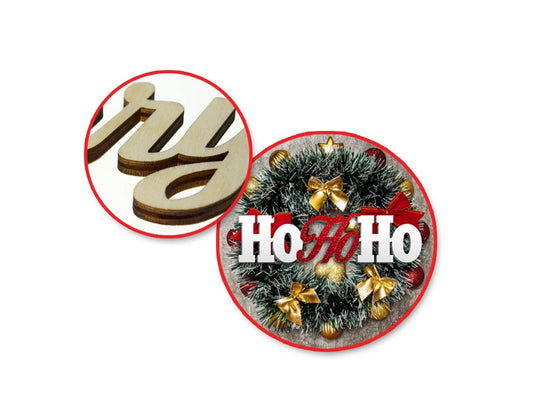 Holiday Wood: 17x8cm DIY Laser-Cut Words