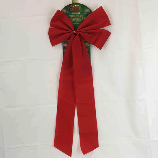 CMAS DECOR BOW Velvet Red 4-Loop Jumbo