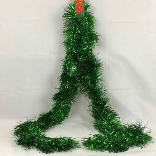 CMAS FOIL DECOR Tinsel Garland 8ply Green