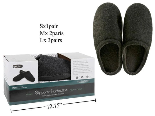 Bodico, Men's Cozy Slipper gry, S,M,L,col box