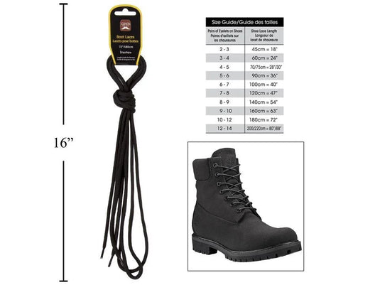 Gino's 72" Boot Laces, Black, H/C (HZ)