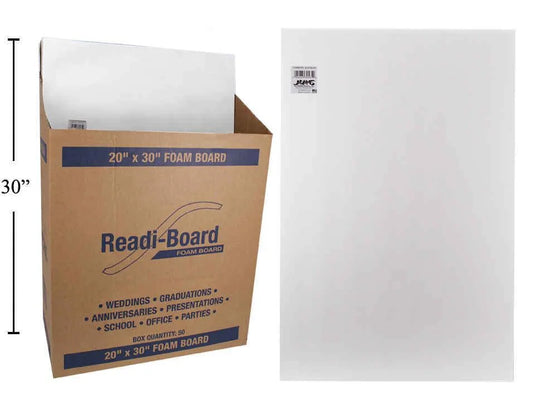 20"x30" Foam Board, White/White