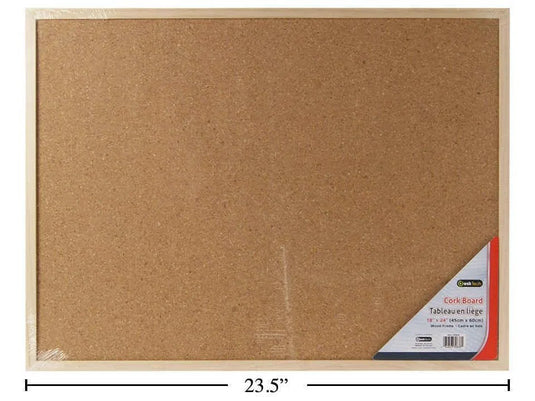 Desk Tech 18x24" Wood Cork Board W/2 Metal Hangers, shrink wrap
