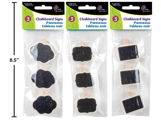 Time 4 Crafts 3pc Wooden Chalkboard Signs, pbh