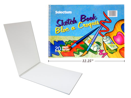 SKETCH PAD, 20 SHTS, 9X12" 110 GM (SIDE COIL OPEN) (30.5 X 22.9CM ) PREMIUM QUALITY