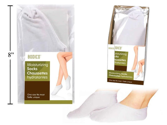 Bodico, Moisturizing Socks, White, Polybag w/insert