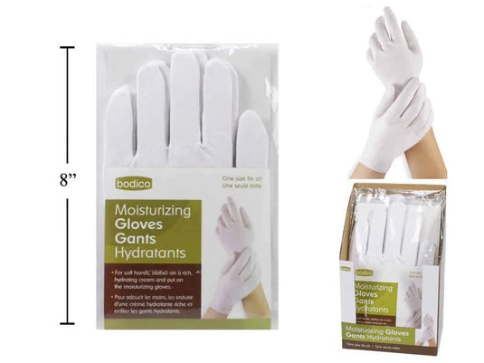 Bodico, Moisturizing Gloves, White, Polybag w/insert