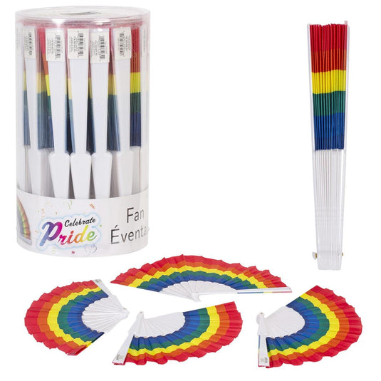 Celebrate Pride Folding Fan, 9", Cht