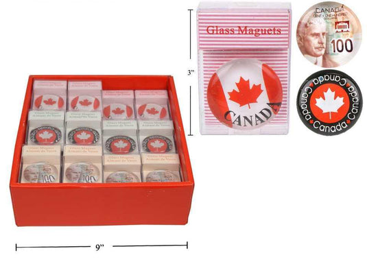 Canada Glass Magnets, 1.75", Pvc box