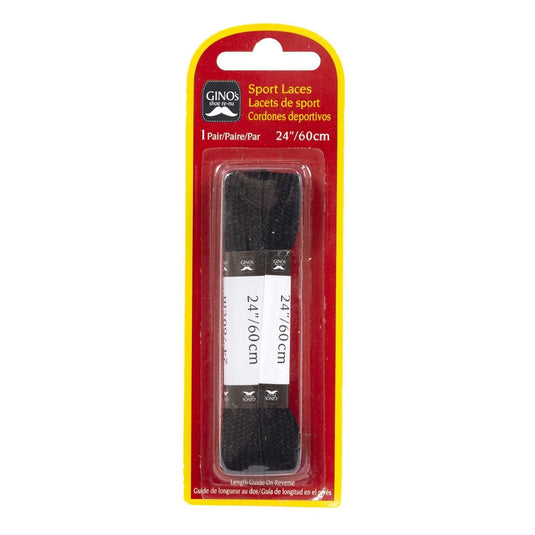 Gino's 24" Sport Laces, Black, B/C (HZ)