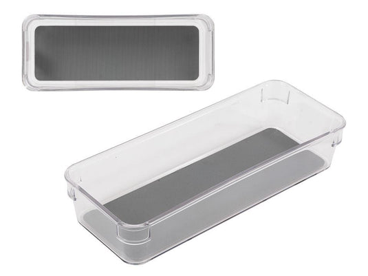 L.Gourmet Non-Slip Clear Drawer Organizer, 23x9.2x4.5cm,col.label
