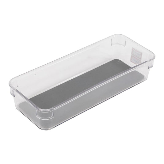 L.Gourmet Non-Slip Clear Drawer Organizer, 23x9.2x4.5cm,col.label