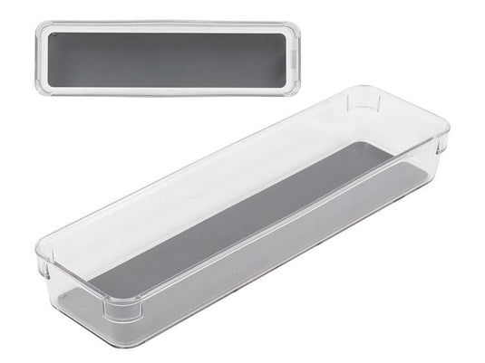 L.Gourmet Non-Slip Clear Drawer Organizer,32.4x9.2x4.5cm,col.label