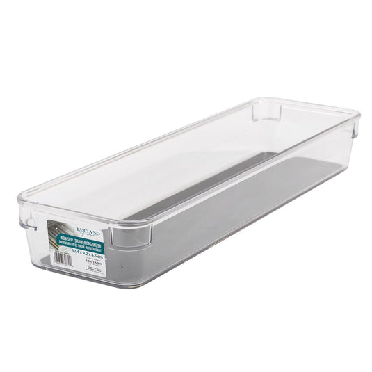 L.Gourmet Non-Slip Clear Drawer Organizer,32.4x9.2x4.5cm,col.label