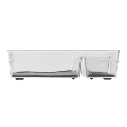 L.Gourmet Non-Slip Clear Drawer Organizer, 22.8x22.8x6cm, col.label