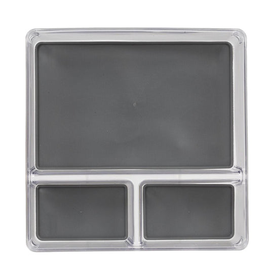 L.Gourmet Non-Slip Clear Drawer Organizer, 22.8x22.8x6cm, col.label