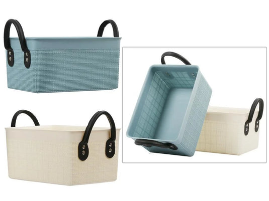 H.E. Storage Basket W/ Handle, Small, 2/C, H/T, 31.3 x 19 x 19cm
