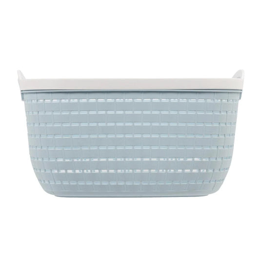 H.E. Storage Basket, Large Blue, 14.5x11.2x8.2", Sticker