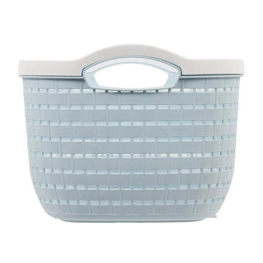 H.E. Storage Basket, Large Blue, 14.5x11.2x8.2", Sticker