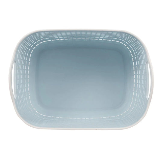 H.E. Storage Basket, Large Blue, 14.5x11.2x8.2", Sticker