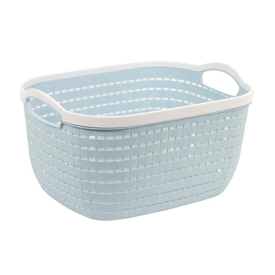 H.E. Storage Basket, Large Blue, 14.5x11.2x8.2", Sticker