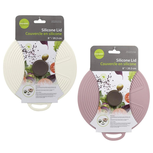 L.Gourmet Silicone Lid w/ Knob, 8" Dia., col. sleeve