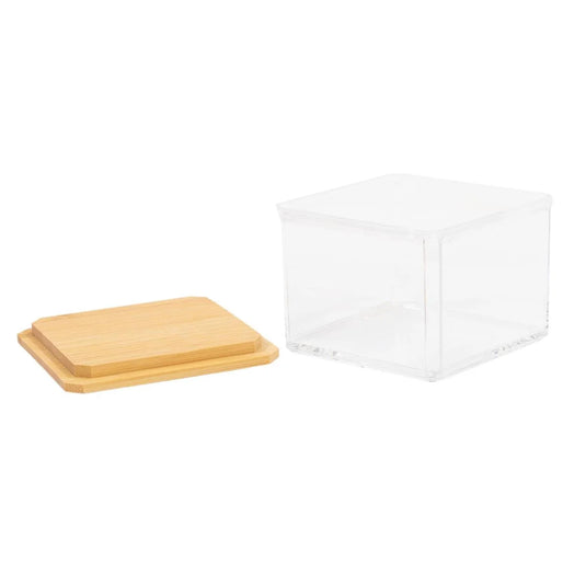 Square Container With Bamboo Lid