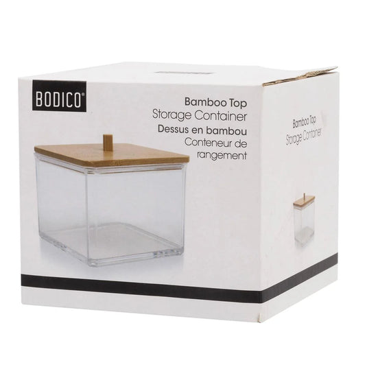 Square Container With Bamboo Lid