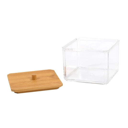 Square Container With Bamboo Lid